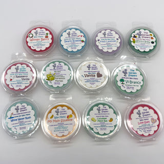 Assorted scented soy wax melts by The Garden Soapery - choosing between scented and unscented products